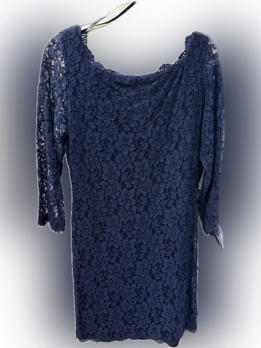 Diane Von Furstenberg Navy Floral Lace Sheath Dress